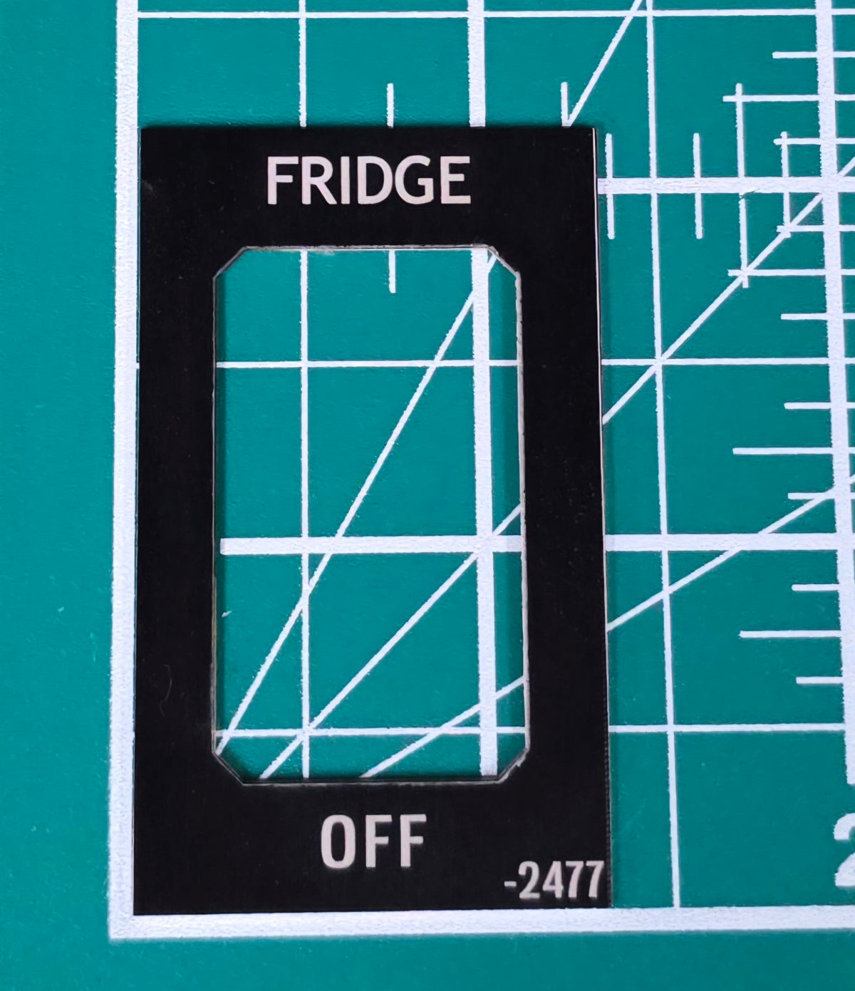Kenworth Rocker Switch Fridge Plate 2477 – Anodized Aluminum Dash Tag