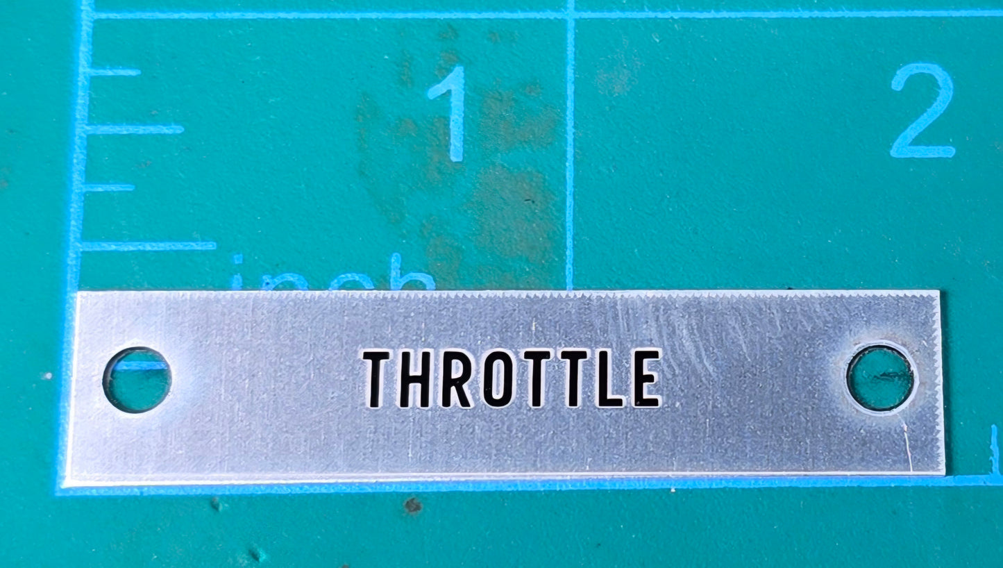 Peterbilt Throttle Label Plate