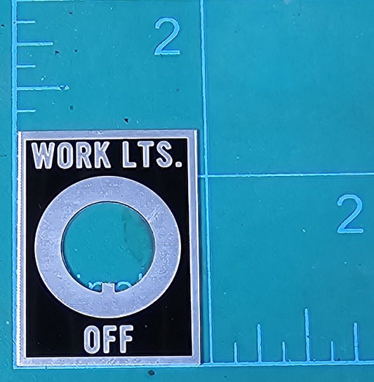 Work Lights Toggle Switch Label Plate