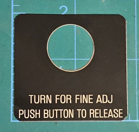 Kenworth Turn for Fine ADL Push Button To Release Plate