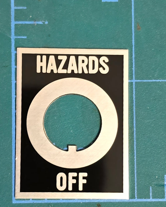 Hazard Light Toggle Switch Label Plate