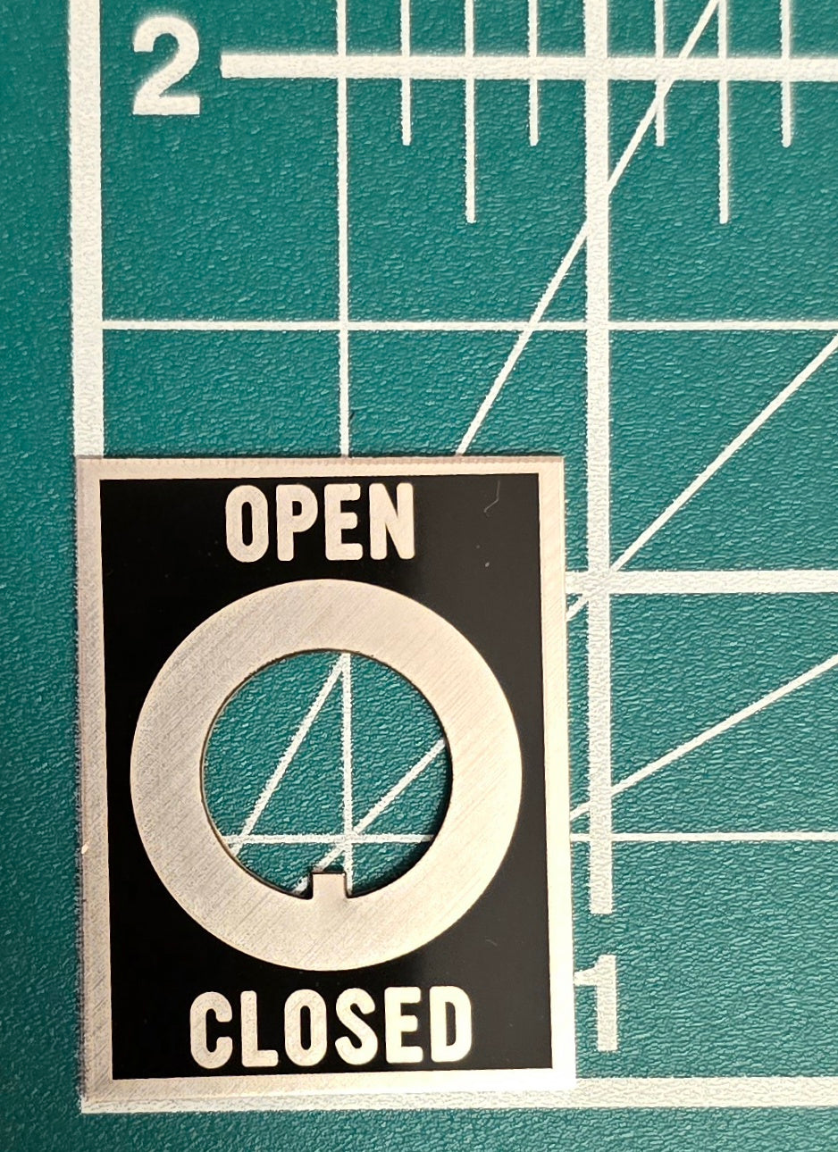 Open Closed Toggle Switch Label Plate