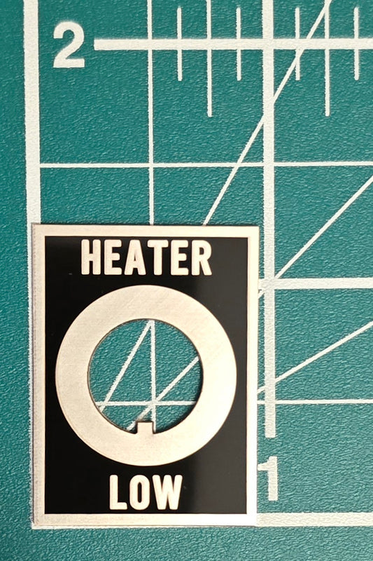 Heater Low Toggle Switch Label Plate