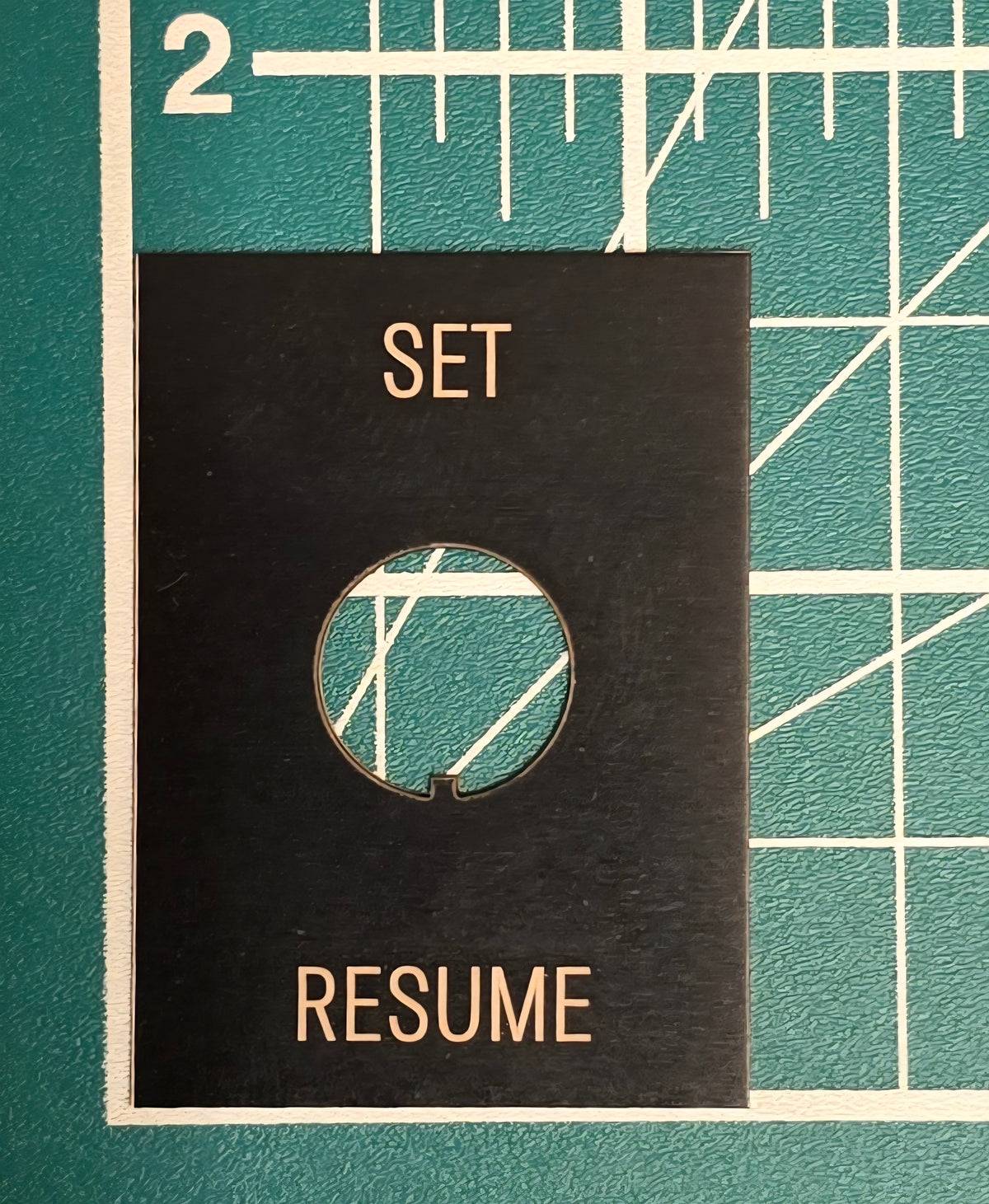 Kenworth Window Set Resume Cruise Control Switch Plate 1.75"