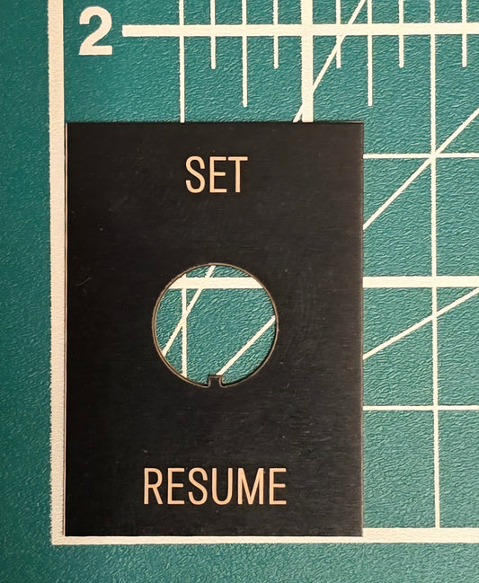 Kenworth Window Set Resume Cruise Control Switch Plate 1.75"