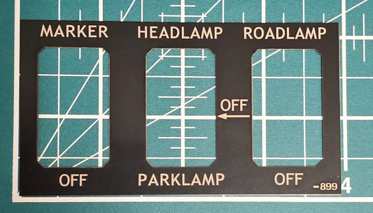 Kenworth Marker Headlamp Road Park lamp Switch Plate -899